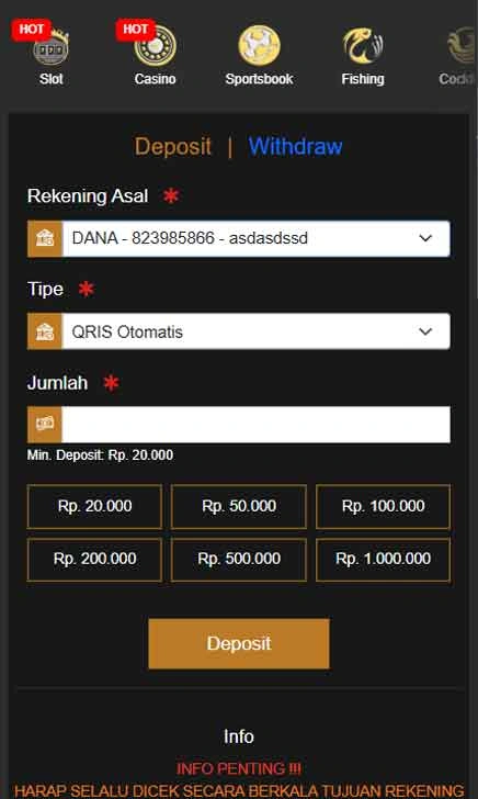 cara deposit APK Freechip 5000 Slot